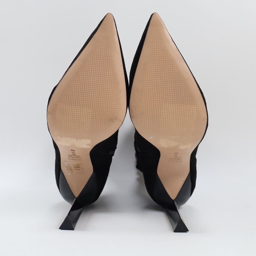 🔥SCHUTZ Benine Black Suede Pointed Toe Bootie Leopard Print 8US/38EU MSRP$198🔥 - Picture 6 of 9